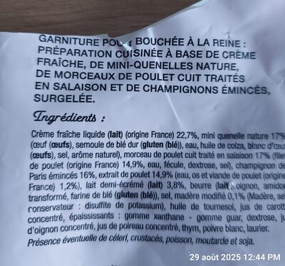 Thiriet ingredients label