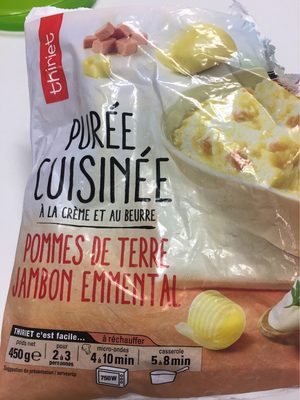 Puree cuisinee a la creme et au beurre pdt jambon emmental