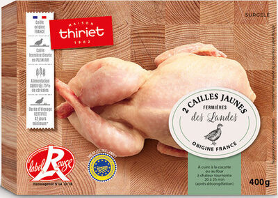 Cailles jaunes fermières des Landes front packaging