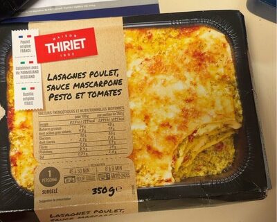 Lasagnes poulet sauce mascarpone pesto et tomates