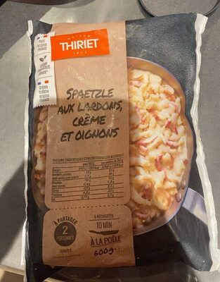Spaetzle aux lardonc creme et oignons
