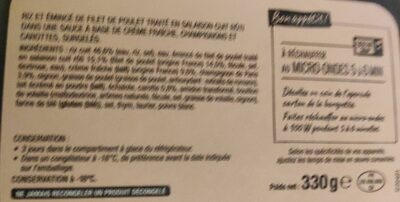 Blanquette de volaille et riz