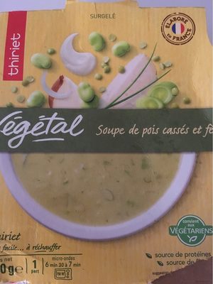 Soupe pois cassés et fèves front packaging
