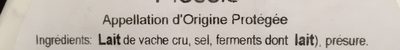 Fleuron du Plessis, Coeur Neufchatel AOC, au lait cru, le fromage de 200 gr ingredients label