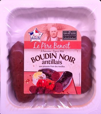 Boudin noir antillais aux piments frais des Antilles front packaging