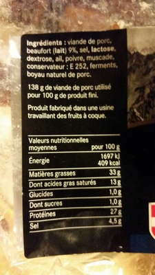 Saucisson sec au Beaufort