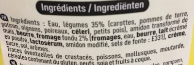 Légumes & fromage ingredients label