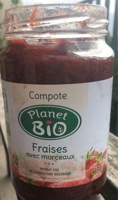 Compote fraise avec morceaux front packaging