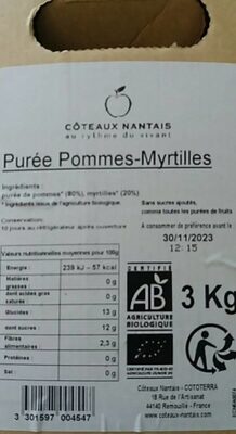 Purée pommes myrtilles