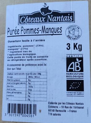 Purée de pommes-mangues 3kg