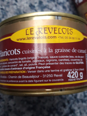 Haricots cuisinés a la graisse de canard