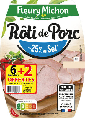 Rôti de porc cuit 100% filet -25% de sel