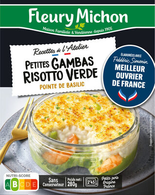 Petites Gambas et Risotto Verde pointe de Basilic