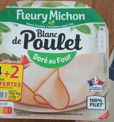 Blanc de poulet doré au four front packaging