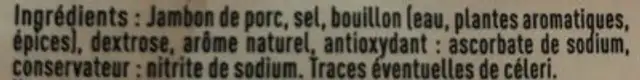 Simplement Bon à l'Étouffée ingredients label