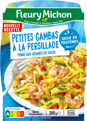 Petites Gambas & tagliatelles au basilic