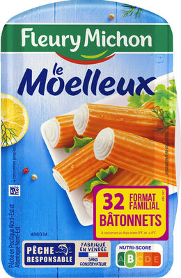 Bâtonnets de surimi moelleux front packaging