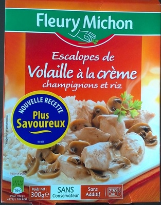 L'Escalope de Poulet à la Crème, Champignons et Riz front packaging