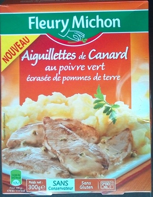 Aiguillettes de canard au poivre vert écrasée de pommes de terre front packaging