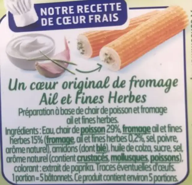 Le coeur frais ingredients label