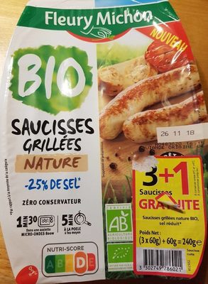 Saucisses Grillées Nature front packaging
