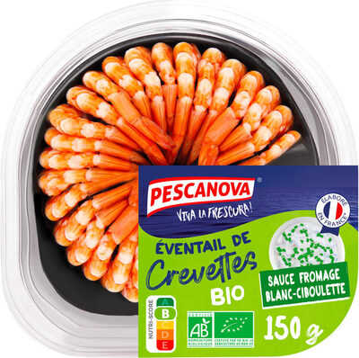 Crevettes bio sauce fromage blanc ciboulette