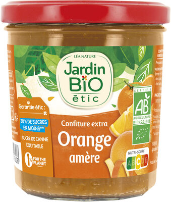 Confiture extra d'oranges amères allégée en sucres bio front packaging