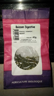 Boisson digestive  front packaging