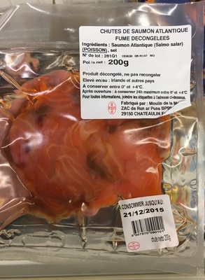 Chutes de Saumon Atlantique fumé décongelées