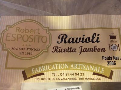 Ravioli ricotta jambon
