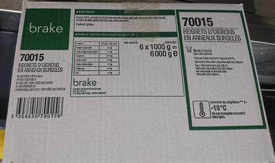 Beignets d'oignons en anneaux surgelés