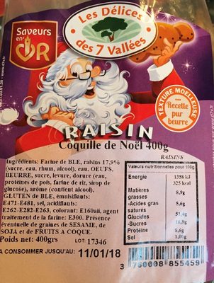 Coquille de Noël Raisin