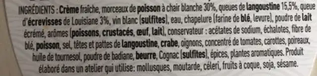 TARTINABLE LANGOUGOUSTINE BADIANE ingredients label