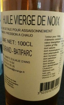 Huile vierge de noix