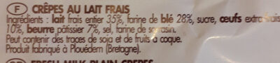 Crêpes LeSter x16 ingredients label