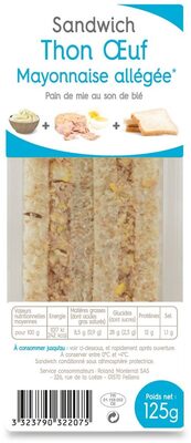 Sandwich thon oeuf mayonnaise allégée