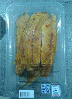 Filets de maquereau cuits fumes à la provençale front packaging