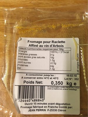 Fromage pour Raclette Affiné au vin d’Arbois