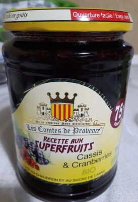 Confiture cassis & cranberries bio allégée