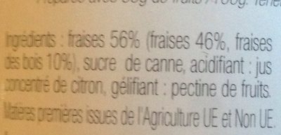 Confiture fraises des bois ingredients label