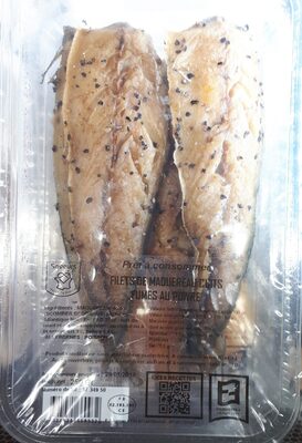 Filets de maquereau cuits fumés au poivre front packaging