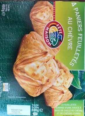 4 paniers feuilletés au chèvre front packaging