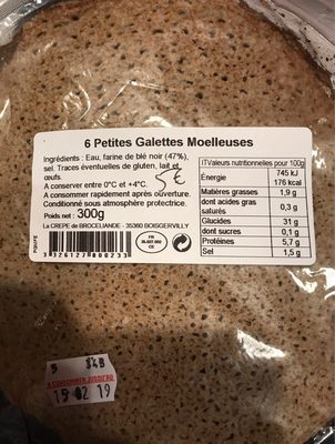 Six petites galettes moeleuses front packaging