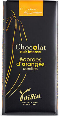 Chocolat noir intense écorces d'oranges confites