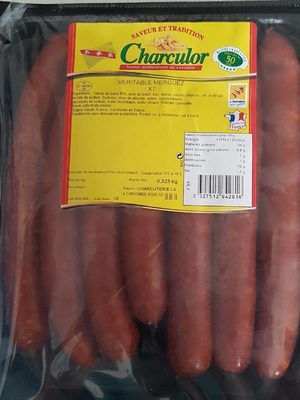 Véritable merguez front packaging
