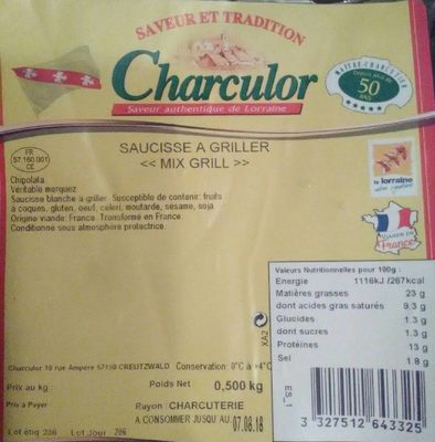Saucisse à griller (mix grill)