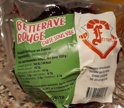 Betterave rouge cuite sous vide