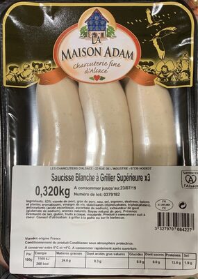 Saucisse blanche à griller au fromage supérieur