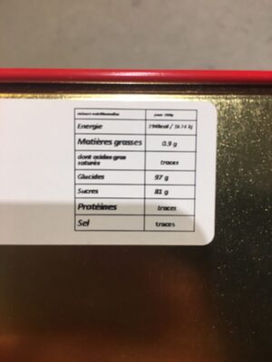 Bergamote ingredients label