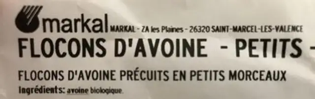 Flocons d'avoine - petits ingredients label